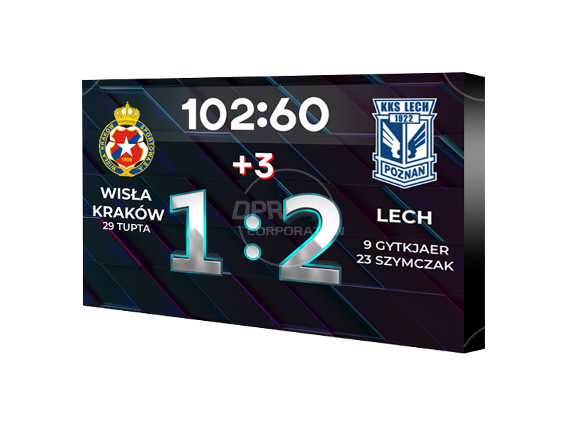 Tablica wyników sportowych LED. P8mm. Rozmiar 7680х4800mm. Zewnętrzna Tablica wyników sportowych LED. P8mm. Rozmiar 7680х4800mm. Zewnętrzna