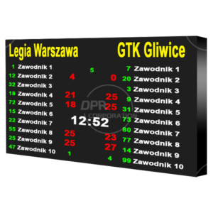 Tablica wyników sportowych LED. P6mm. Rozmiar 3072х2112mm. Wewnętrzna