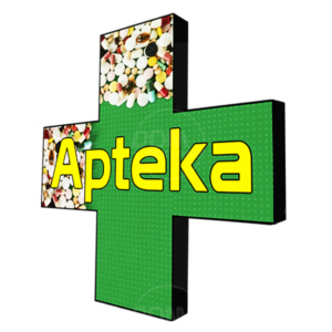 Krzyż apteczny 576x576mm P6 RGB 2-stronny zewnętrzny