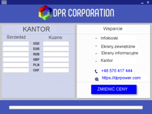 Tablica walutowa LED DPR 640/640 kolor czerwony